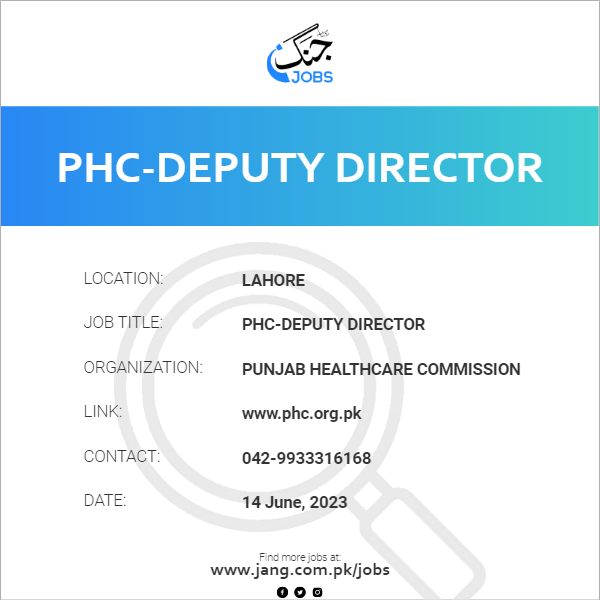 PHC-Deputy Director