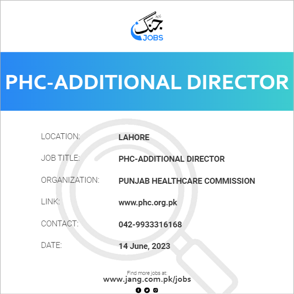 PHC-Additional Director