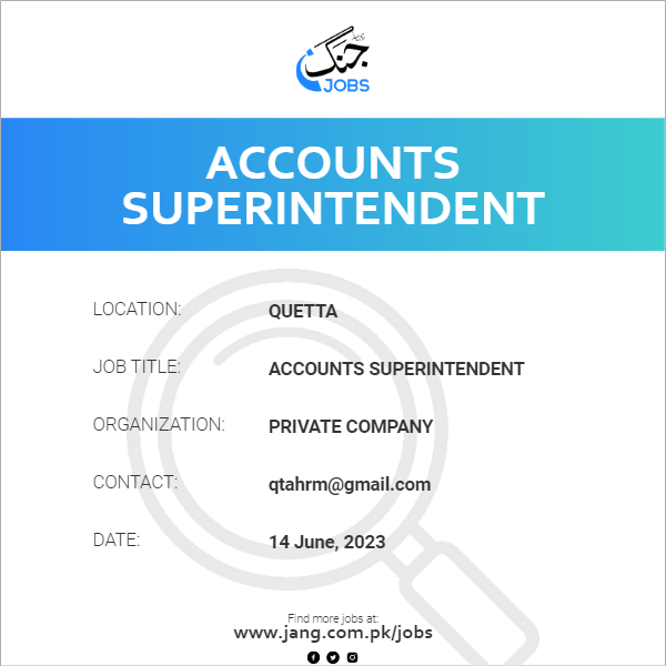 Accounts Superintendent