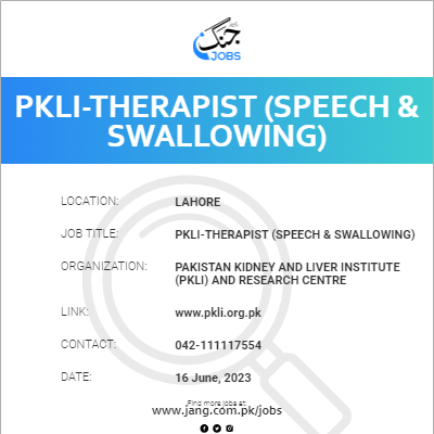 PKLI-Therapist (Speech & Swallowing)