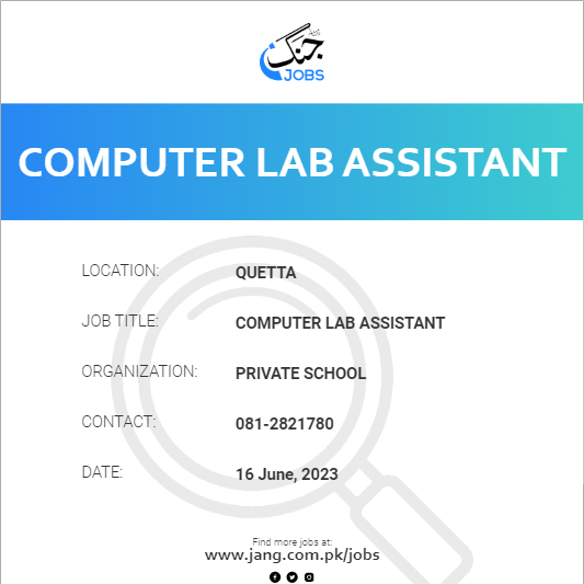 Computer Lab Assistant