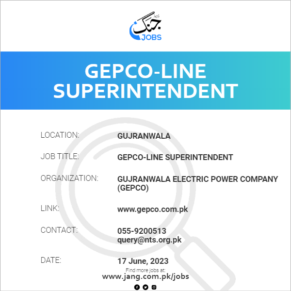 GEPCO-Line Superintendent