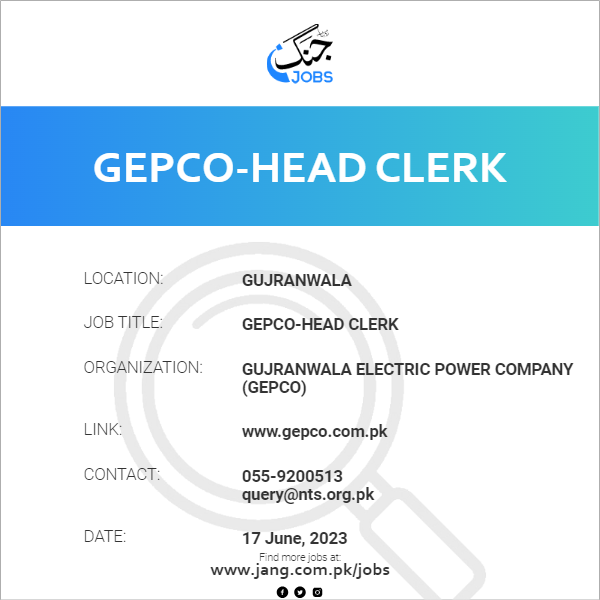 GEPCO-Head Clerk