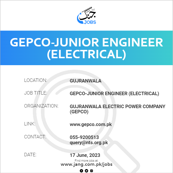 GEPCO-Junior Engineer (Electrical)