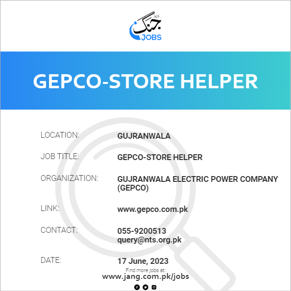 GEPCO-Store Helper