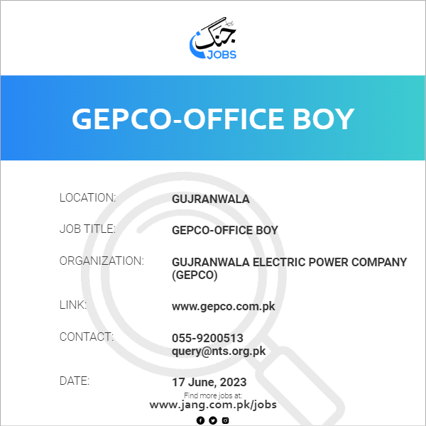 GEPCO-Office Boy