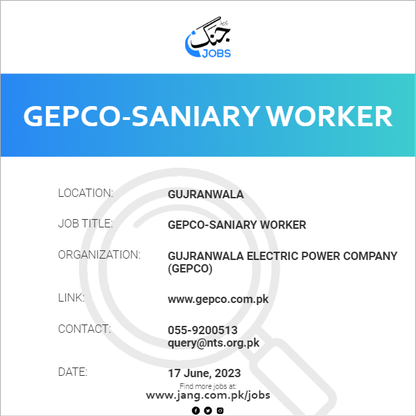GEPCO-Saniary Worker