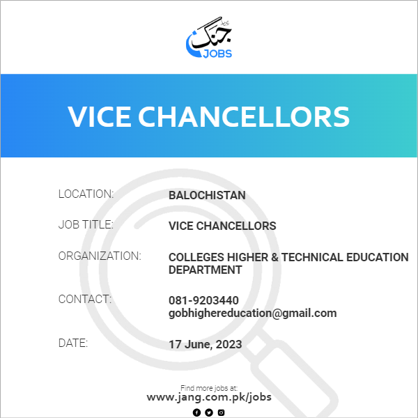 Vice Chancellors