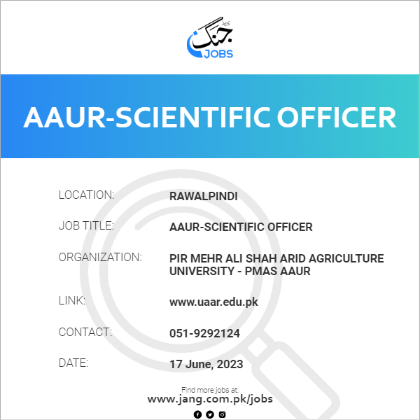 AAUR-Scientific Officer