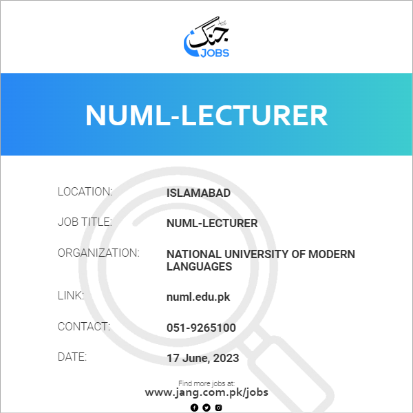 NUML-Lecturer
