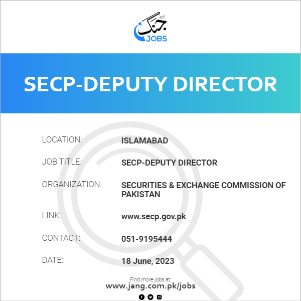 SECP-Deputy Director