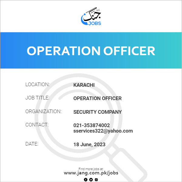 Operation Officer