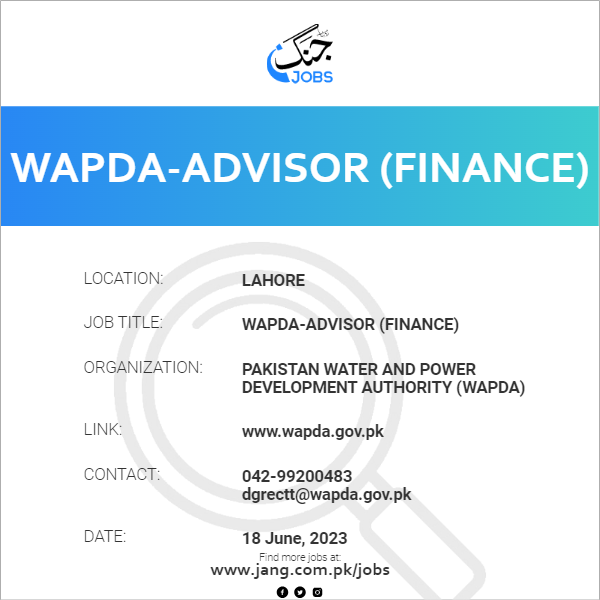 WAPDA-Advisor (Finance)