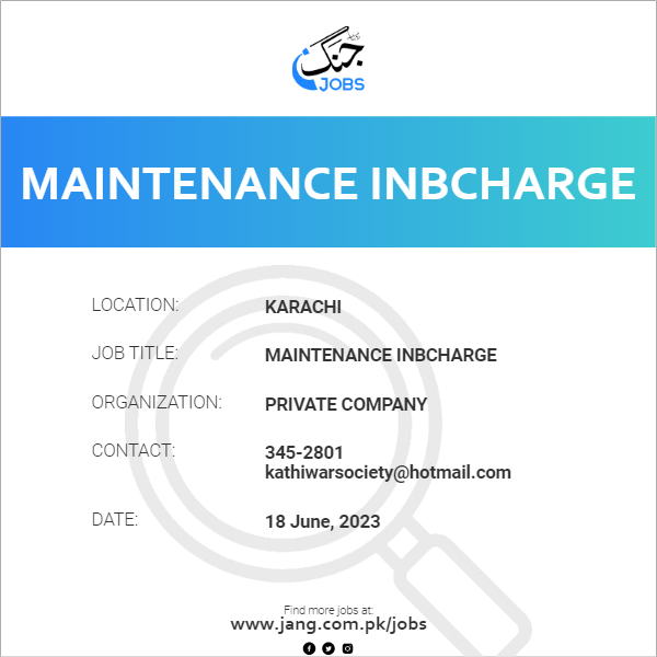 Maintenance Inbcharge