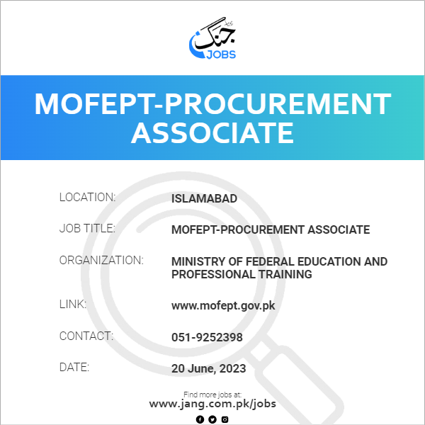MOFEPT-Procurement Associate