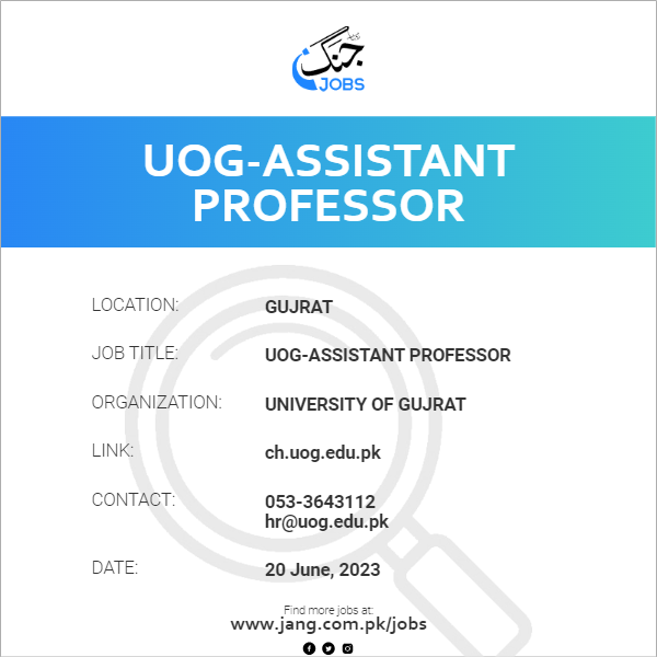 UOG-Assistant Professor