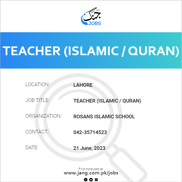 Teacher (Islamic / Quran)