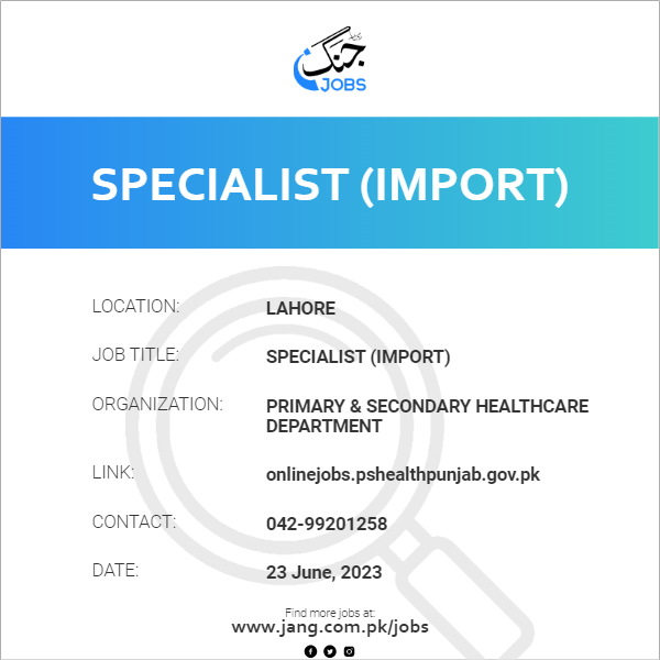 Specialist (Import)