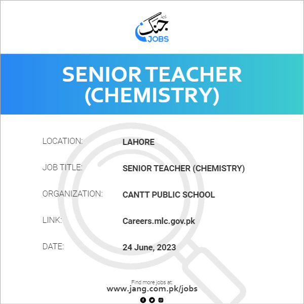 Senior Teacher (Chemistry)