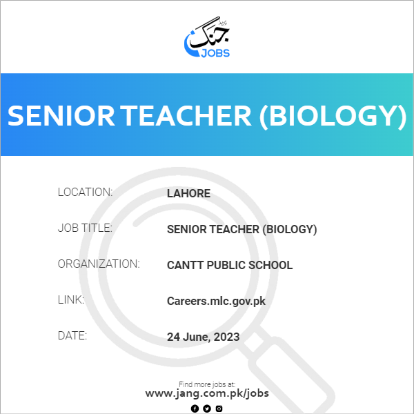 Senior Teacher (Biology)