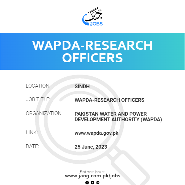 WAPDA-Research Officers