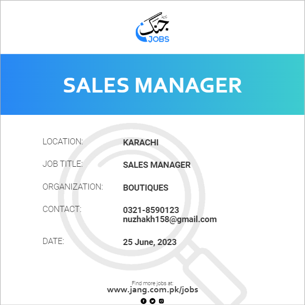 Sales Manager (Female)