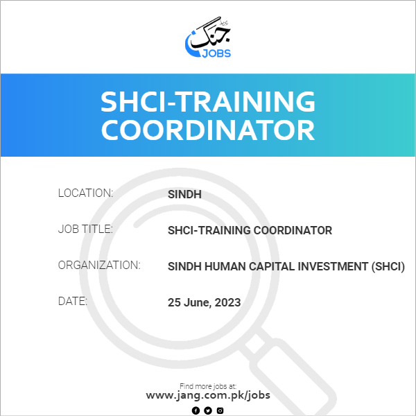SHCI-Training Coordinator