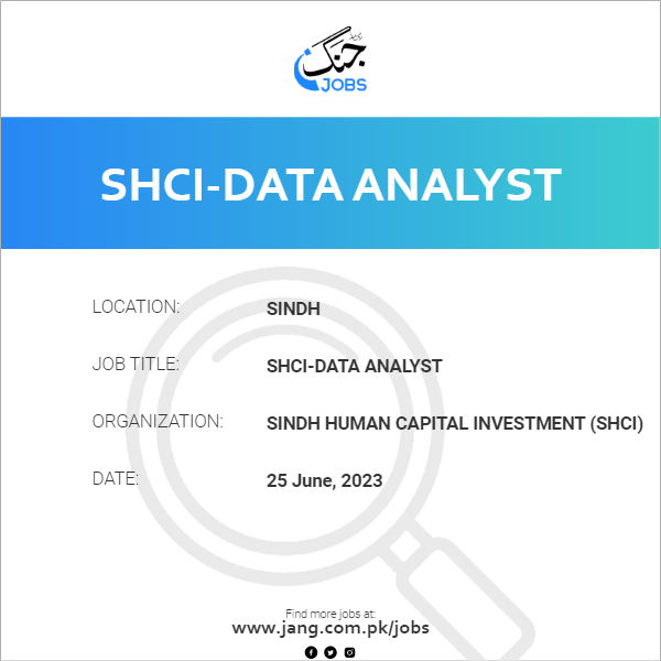SHCI-Data Analyst