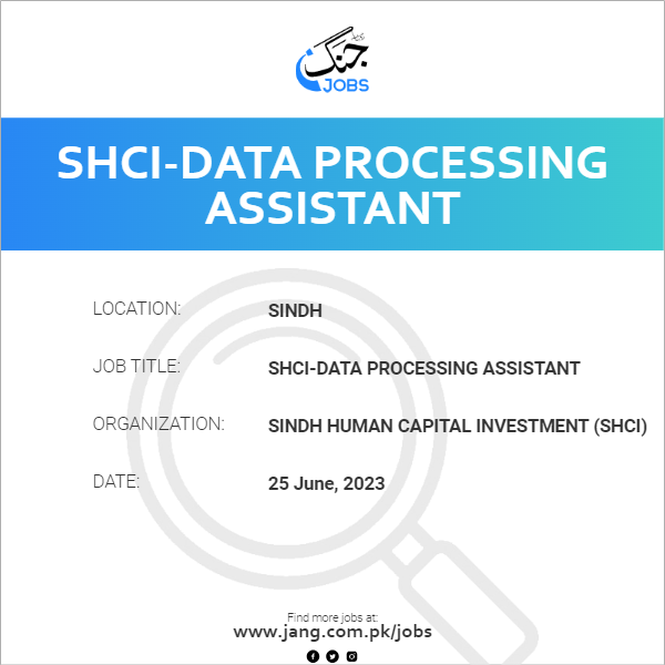 SHCI-Data Processing Assistant