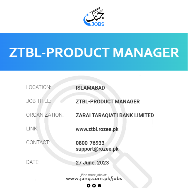 ZTBL-Product Manager