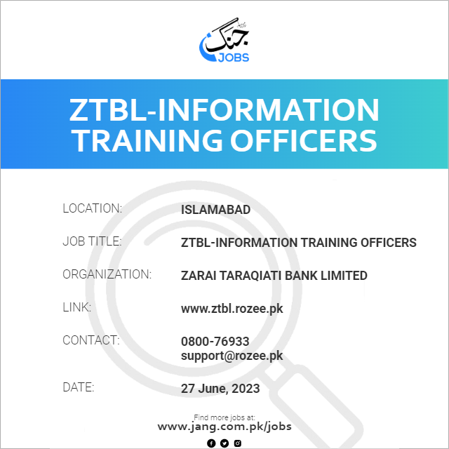 ZTBL-Information Training Officers