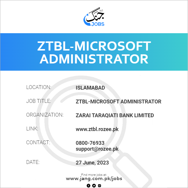 ZTBL-Microsoft Administrator