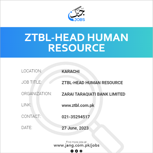 ZTBL-Head Human Resource