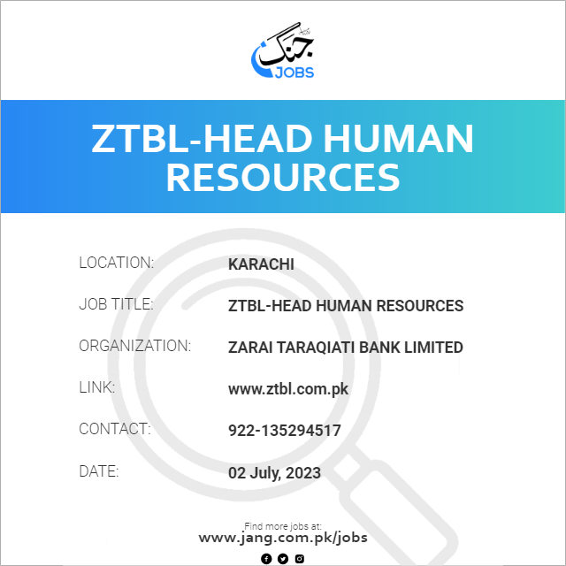 ZTBL-Head Human Resources