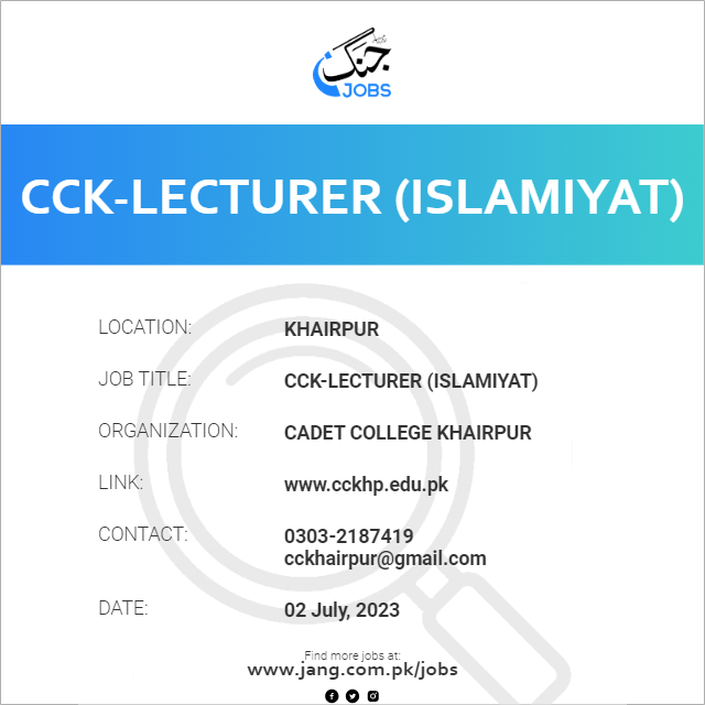 CCK-Lecturer (Islamiyat)