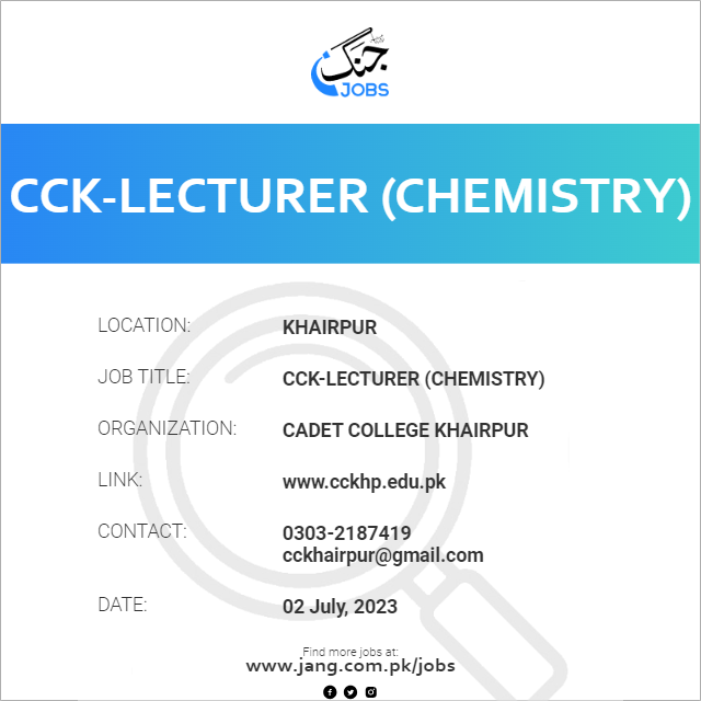 CCK-Lecturer (Chemistry)