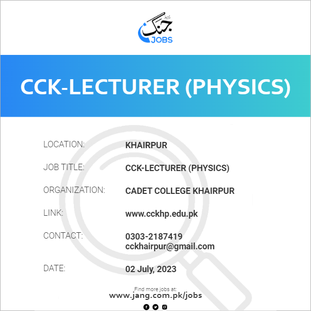 CCK-Lecturer (Physics)