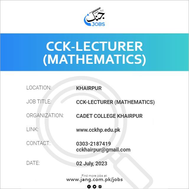 CCK-Lecturer (Mathematics)