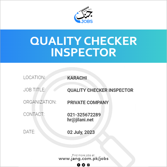 Quality Checker Inspector