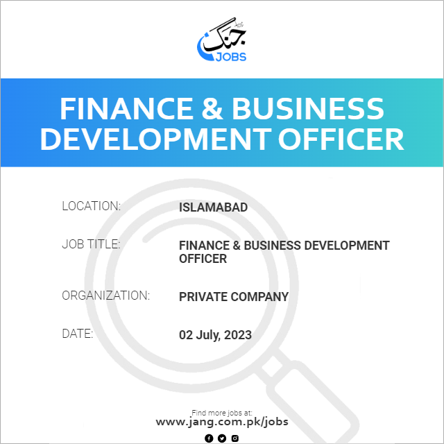 Finance & Business Development Officer