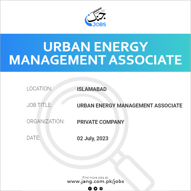 Urban Energy Management Associate