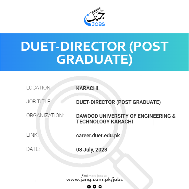 DUET-Director (Post Graduate)