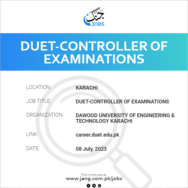 DUET-Controller Of Examinations