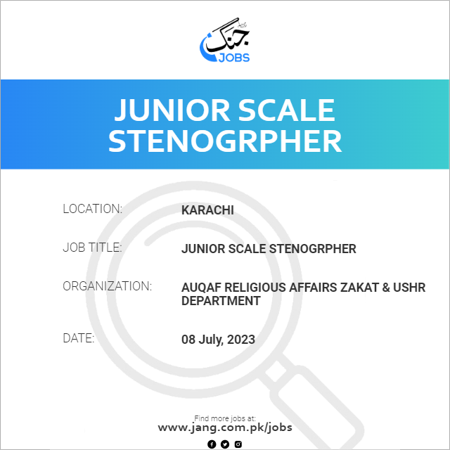 Junior Scale Stenogrpher