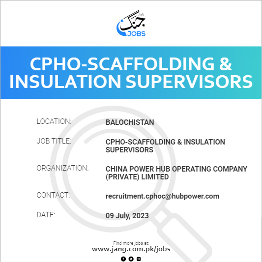 CPHO-Scaffolding & Insulation Supervisors