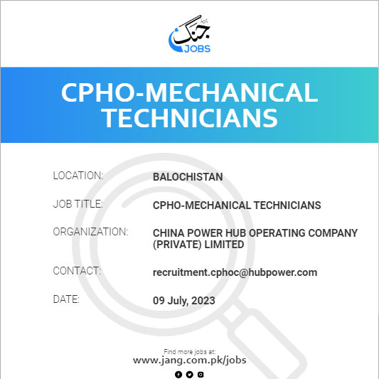 CPHO-Mechanical Technicians