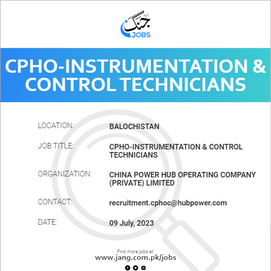 CPHO-Instrumentation & Control Technicians