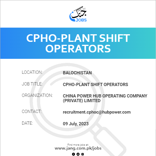 CPHO-Plant Shift Operators