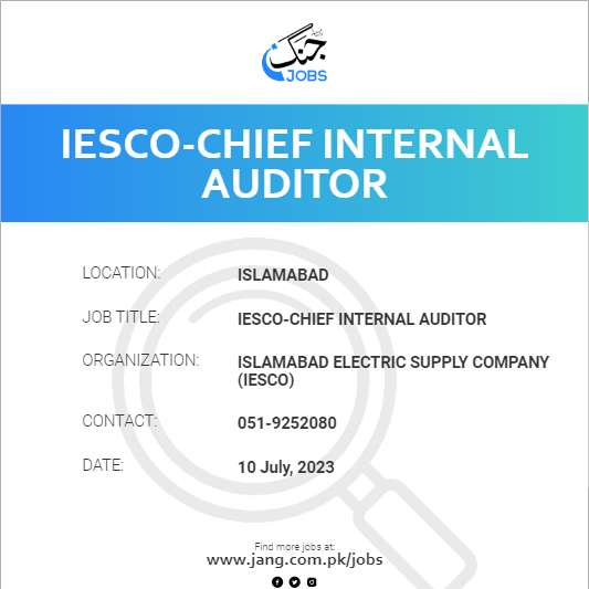 IESCO-Chief Internal Auditor