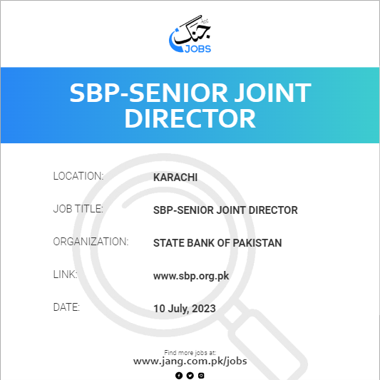 SBP-Senior Joint Director